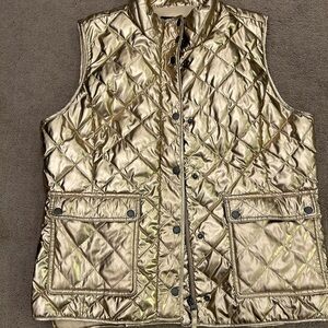 Talbots Metallic Gold Quilted Jacket